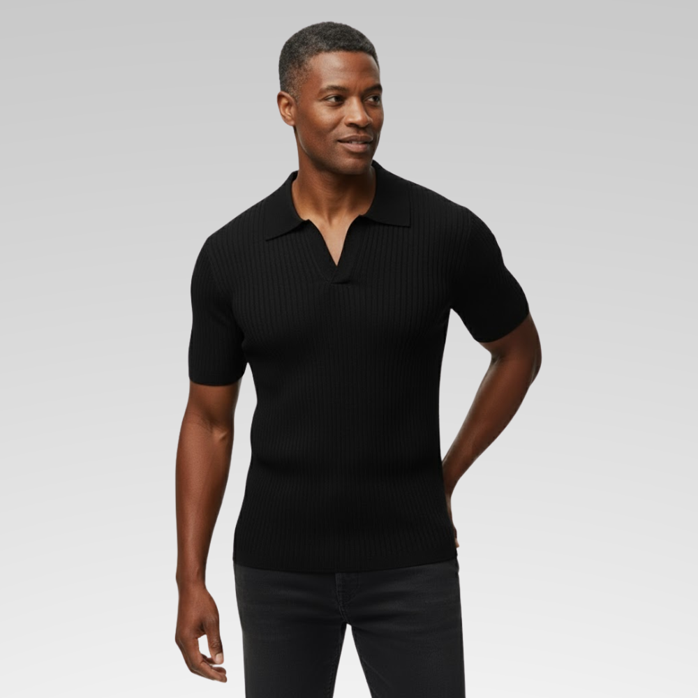 Camisa Polo Masculina - Tricot Canelada